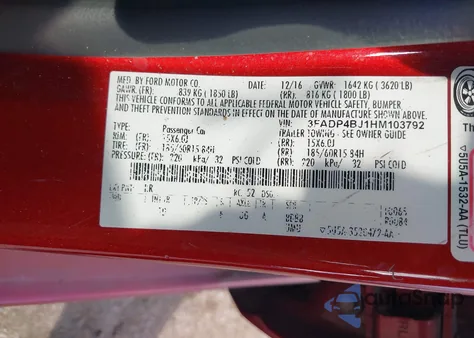 2017 Ford Fiesta Se from USA, damaged, VIN 3FADP4BJ1HM103792